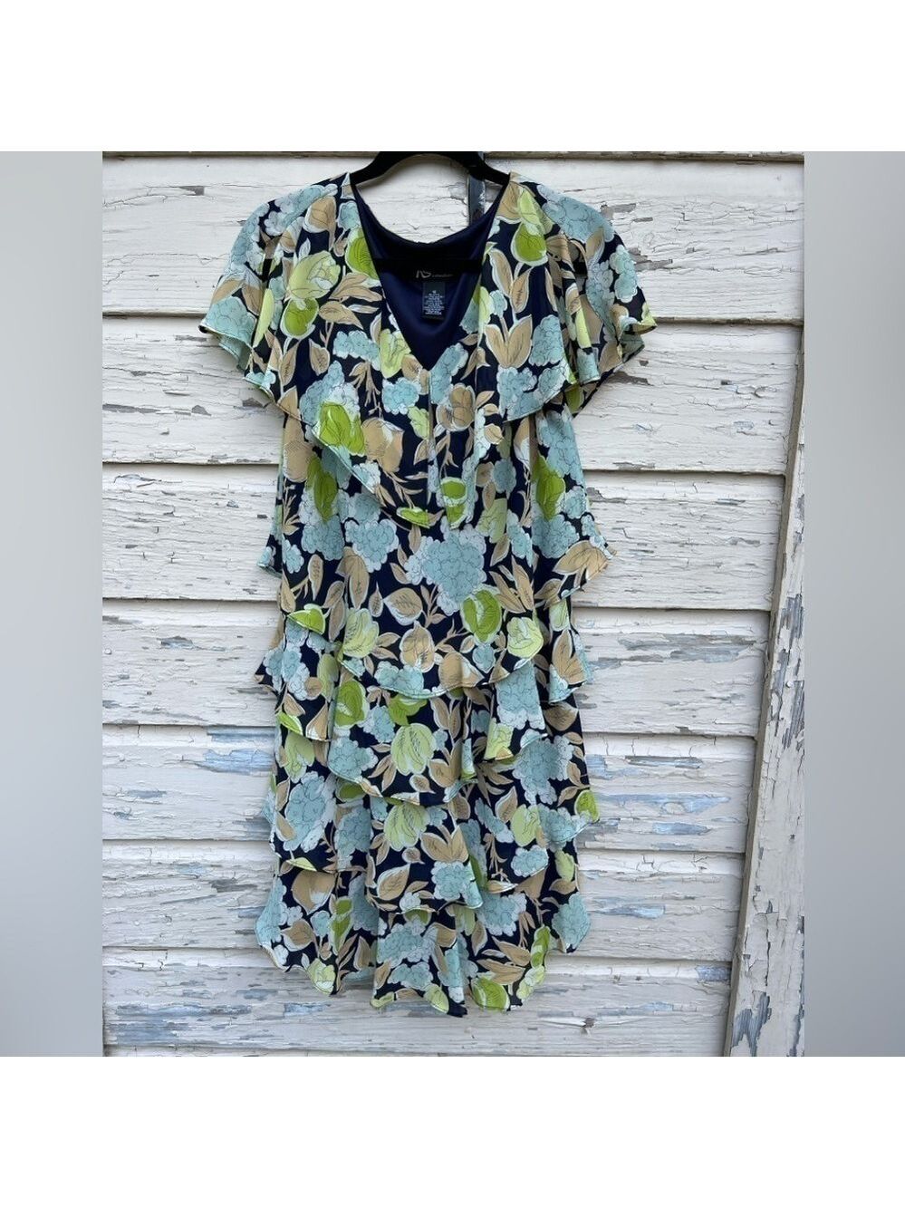 KS Collection 90s Y2K Fairycore Floral Tiered Flowy Friends Midi Sheer Dress 12